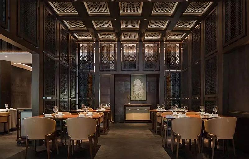 山居荣府大型餐厅饭店装修设计-4