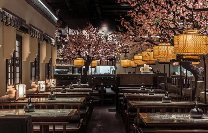 挑花裹中餐厅饭店设计风格