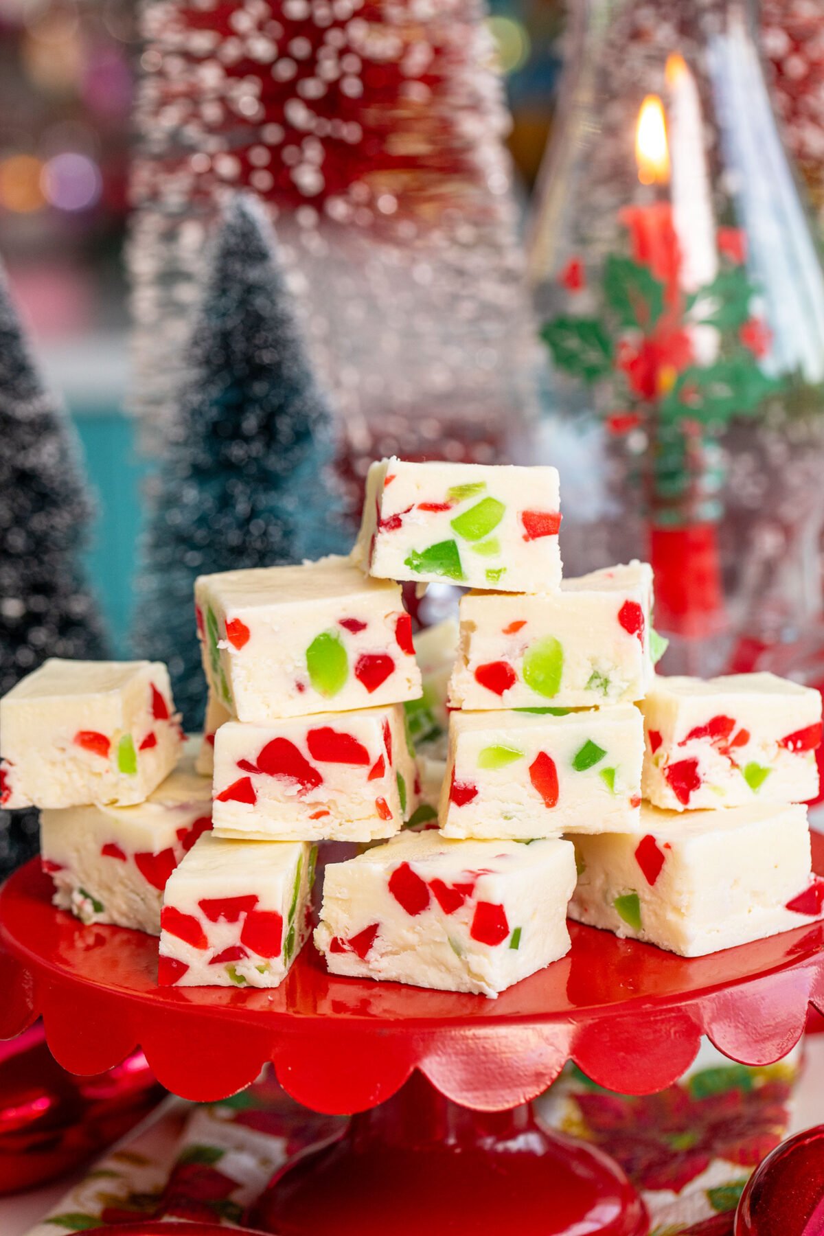 Christmas fudge on a platter